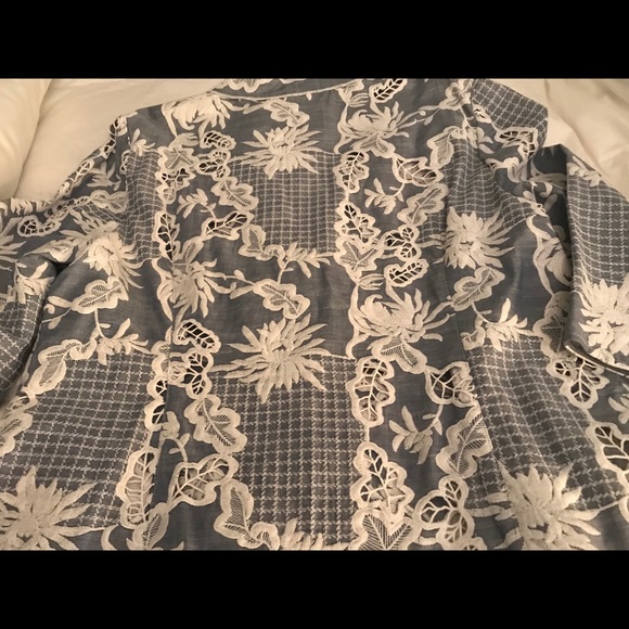 Chico’s blue lace jacket/button down - Picture 6 of 9